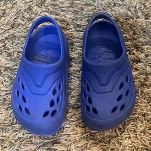 Blue slip on shoes with straps size 6 toddler kid